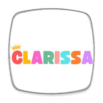 Clarissa! Personnalisable - Magnet carré - blanc - Devant