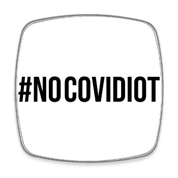 No Covidiot - Viereckiger Kühlschrankmagnet - Weiß - Vorne