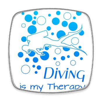 diving - Viereckiger Kühlschrankmagnet - Weiß - Vorne