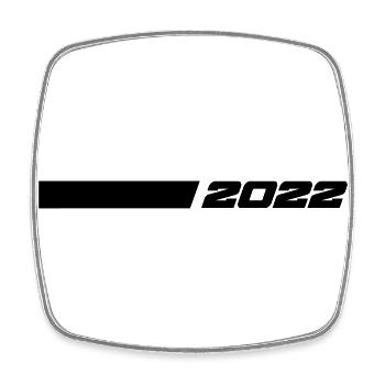 2022 Linie - Viereckiger Kühlschrankmagnet - Weiß - Vorne