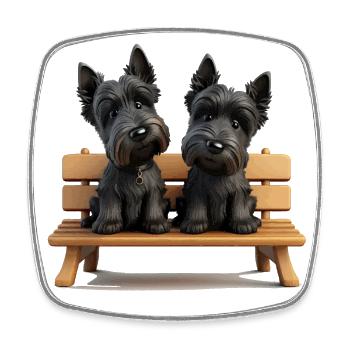 Scottish Terrier Gift - Square fridge magnet - white - Front