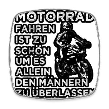 Motorrad Motorradfahrerin Bikerin Biker - Viereckiger Kühlschrankmagnet - Weiß - Vorne