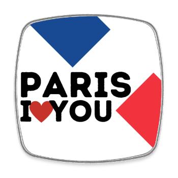 Paris Ich liebe dich - Viereckiger Kühlschrankmagnet - Weiß - Vorne