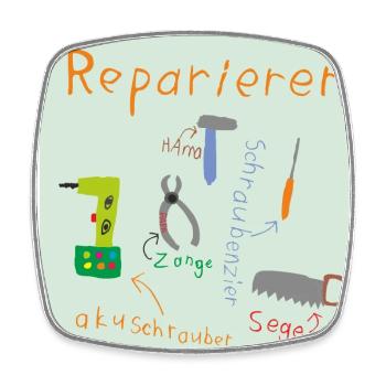Reparierer - Viereckiger Kühlschrankmagnet - Weiß - Vorne