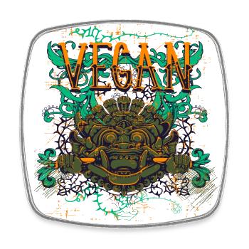 Ein Schönes und Lustiges Veganes "Vegan" Design - Viereckiger Kühlschrankmagnet - Weiß - Vorne