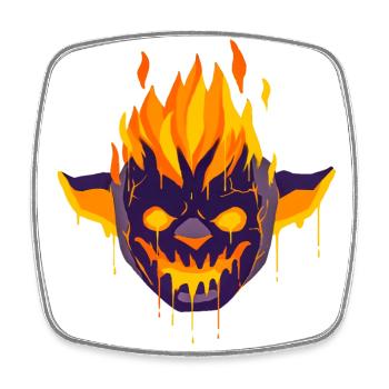 Un beau monstre magmine en flammes Design - Magnet carré - blanc - Devant