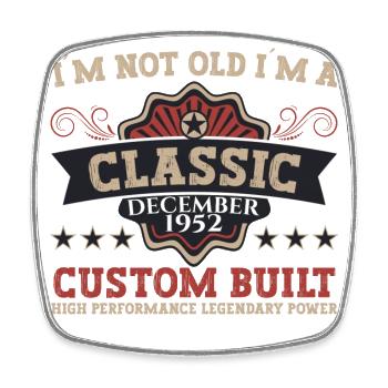 Classique Décembre 1952 - Cadeau du 70e anniversaire - Magnet carré - blanc - Devant