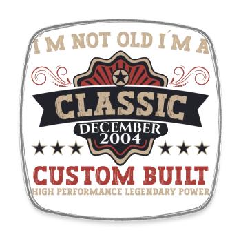 Classic December 2004 - 18th Birthday Gift - Square fridge magnet - white - Front