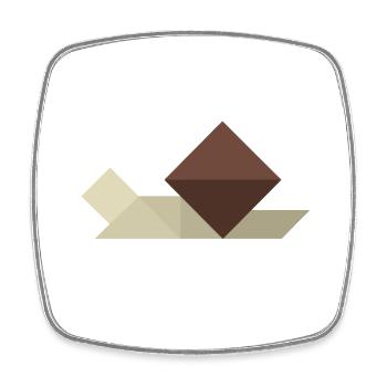 Schnecke - Tangram - Viereckiger Kühlschrankmagnet - Weiß - Vorne