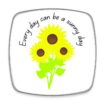 Sunflowers quote - Square fridge magnet - white - Front