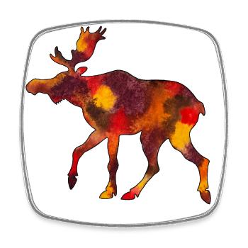 Moose Mosses Scandinavia Sweden Norway Autumn - Square fridge magnet - white - Front