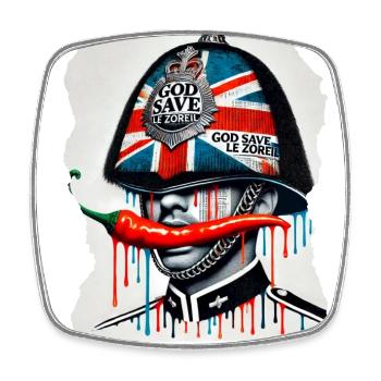 God Save The Zoreil Spicy Design - Square fridge magnet - white - Front