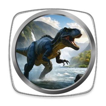 T Rex Animal - 4 - Square fridge magnet - white - Front