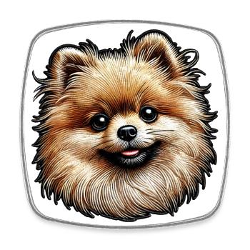 Pomeranian Pomeranian - Square fridge magnet - white - Front
