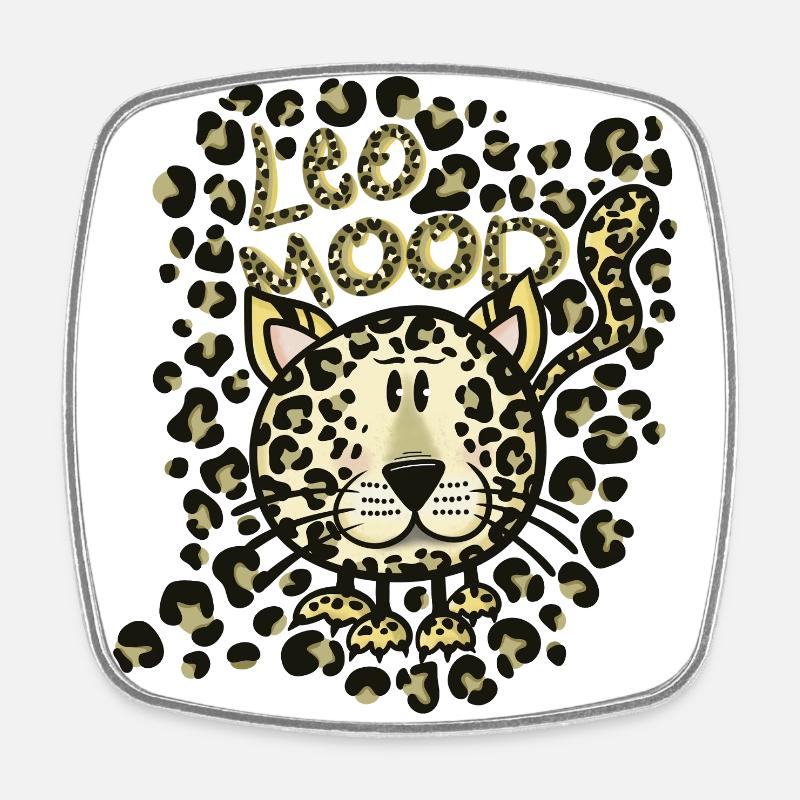 Leo Mood - Square fridge magnet - white