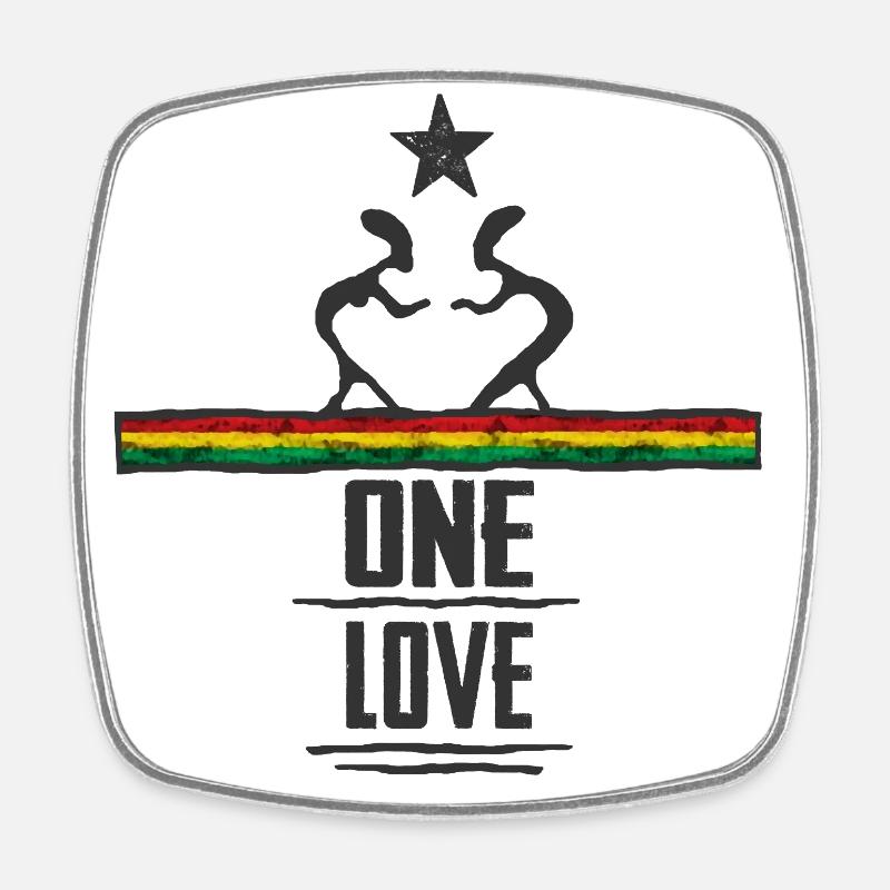 one love reggae - Viereckiger Kühlschrankmagnet - Weiß