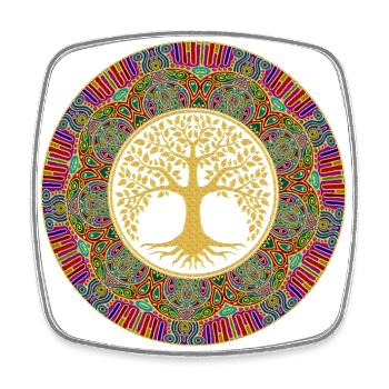 Baum Des Lebens - Mandala 1 - Viereckiger Kühlschrankmagnet - Weiß - Vorne