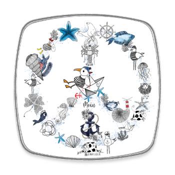 Peace - Square fridge magnet - white - Front