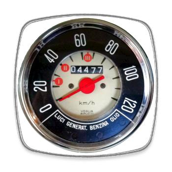 Tacho 500 Nuova - Viereckiger Kühlschrankmagnet - Weiß - Vorne