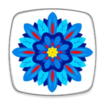 Flowers Mandala - Square fridge magnet - white - Front