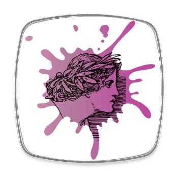 Göttin griechische Kunst, Lila Farbe, Mythologie - Viereckiger Kühlschrankmagnet - Weiß - Vorne