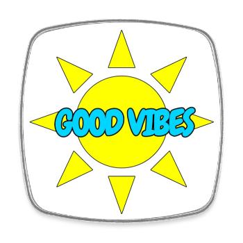 GOOD VIBES - Viereckiger Kühlschrankmagnet - Weiß - Vorne