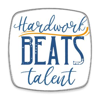 Funny Fitness Sport Saying - Hard Work - Square fridge magnet - white - Front
