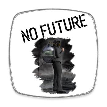 No Future - Magnet carré - blanc - Devant