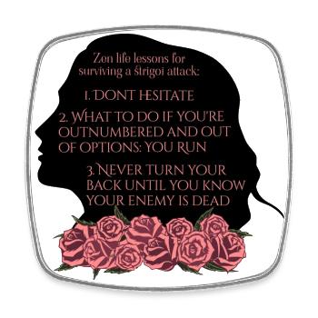 Rose Hathaway "Zen life lessons" Vampire Academy - Viereckiger Kühlschrankmagnet - Weiß - Vorne