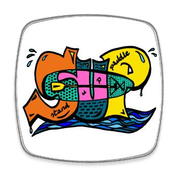 stand up paddle - Square fridge magnet - white - Front