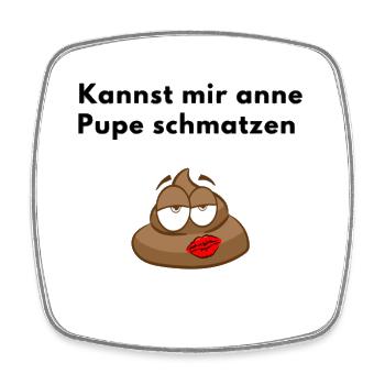 Pupe schmatzen - Viereckiger Kühlschrankmagnet - Weiß - Vorne