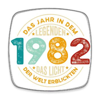 Geburtstag Legenden 1982 Jahrgang 1982 Geschenk - Viereckiger Kühlschrankmagnet - Weiß - Vorne