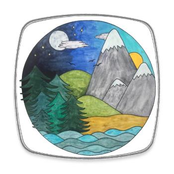 Landscape Outdoor Nature Lovers Nature Holidays - Square fridge magnet - white - Front