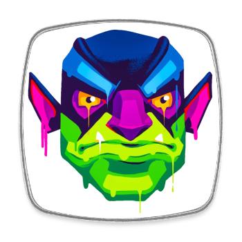 A Beautiful and Fun Orc Monster Design - Square fridge magnet - white - Front