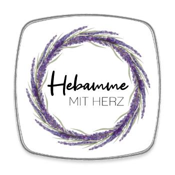 Hebamme mit Herz - Viereckiger Kühlschrankmagnet - Weiß - Vorne