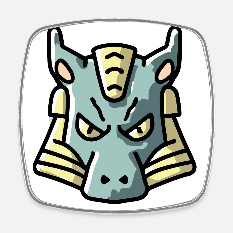 Finter looking dragon - Square fridge magnet - white