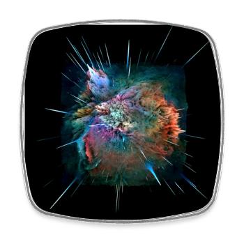 Extruded nebular - Viereckiger Kühlschrankmagnet - Weiß - Vorne