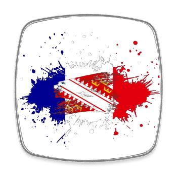 Splash Tricolore Elsass - Viereckiger Kühlschrankmagnet - Weiß - Vorne