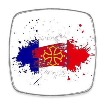Splash Tricolore Midi Pyrenees - Square fridge magnet - white - Front