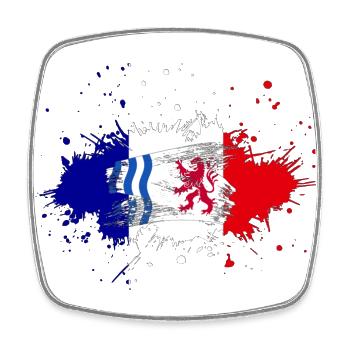 Splash Nouvelle Aquitaine - Viereckiger Kühlschrankmagnet - Weiß - Vorne