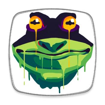 A Beautiful and Funny Frog Design - Square fridge magnet - white - Front