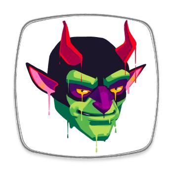 Ein Schönes und Gruseliges Teufel und Satan Design - Viereckiger Kühlschrankmagnet - Weiß - Vorne