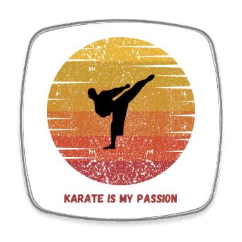 Karate - Viereckiger Kühlschrankmagnet - Weiß - Vorne