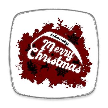 bloody merry christmas - Viereckiger Kühlschrankmagnet - Weiß - Vorne