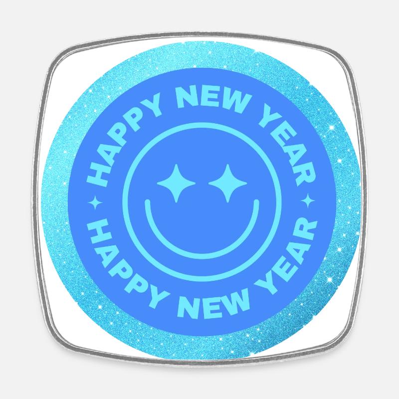 Happy new year - Square fridge magnet - white