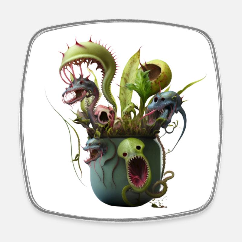 Carnivorous plants: The next scare? - Square fridge magnet - white