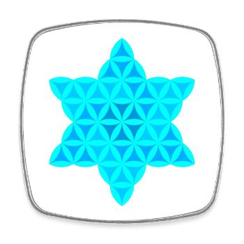 Étoile sacrée - Étoile de Vie 02/Inv/Bleu, - Magnet carré - blanc - Devant