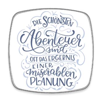 Abenteuer vs. Planung - Viereckiger Kühlschrankmagnet - Weiß - Vorne