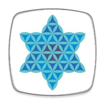 Heiliger Stern - Stern des Lebens 02/Inv/Blau. - Viereckiger Kühlschrankmagnet - Weiß - Vorne