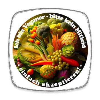 Veganer verzichten auf alle tierischen Produkte - Viereckiger Kühlschrankmagnet - Weiß - Vorne